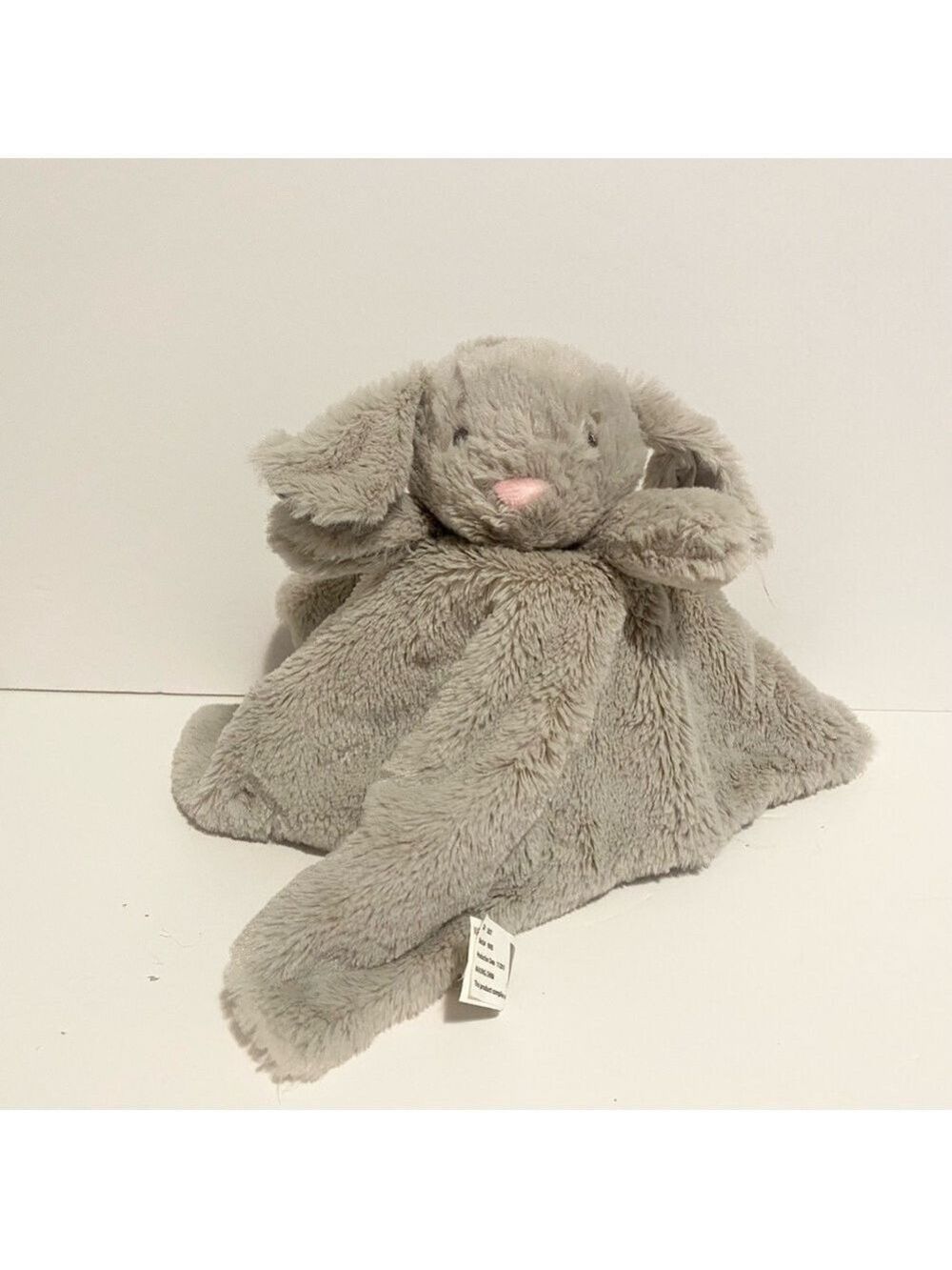 Kellytoy Bunny Lovey Rattle Soft Security Blanket Cuddle Plush Baby Boy Gray Toy